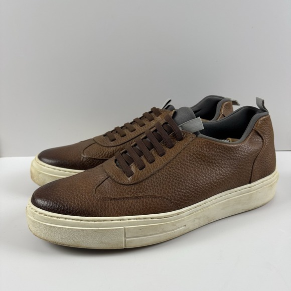 Martin Dingman Men's US 13 David Leather Sneakers Whiskey Brown Shoes